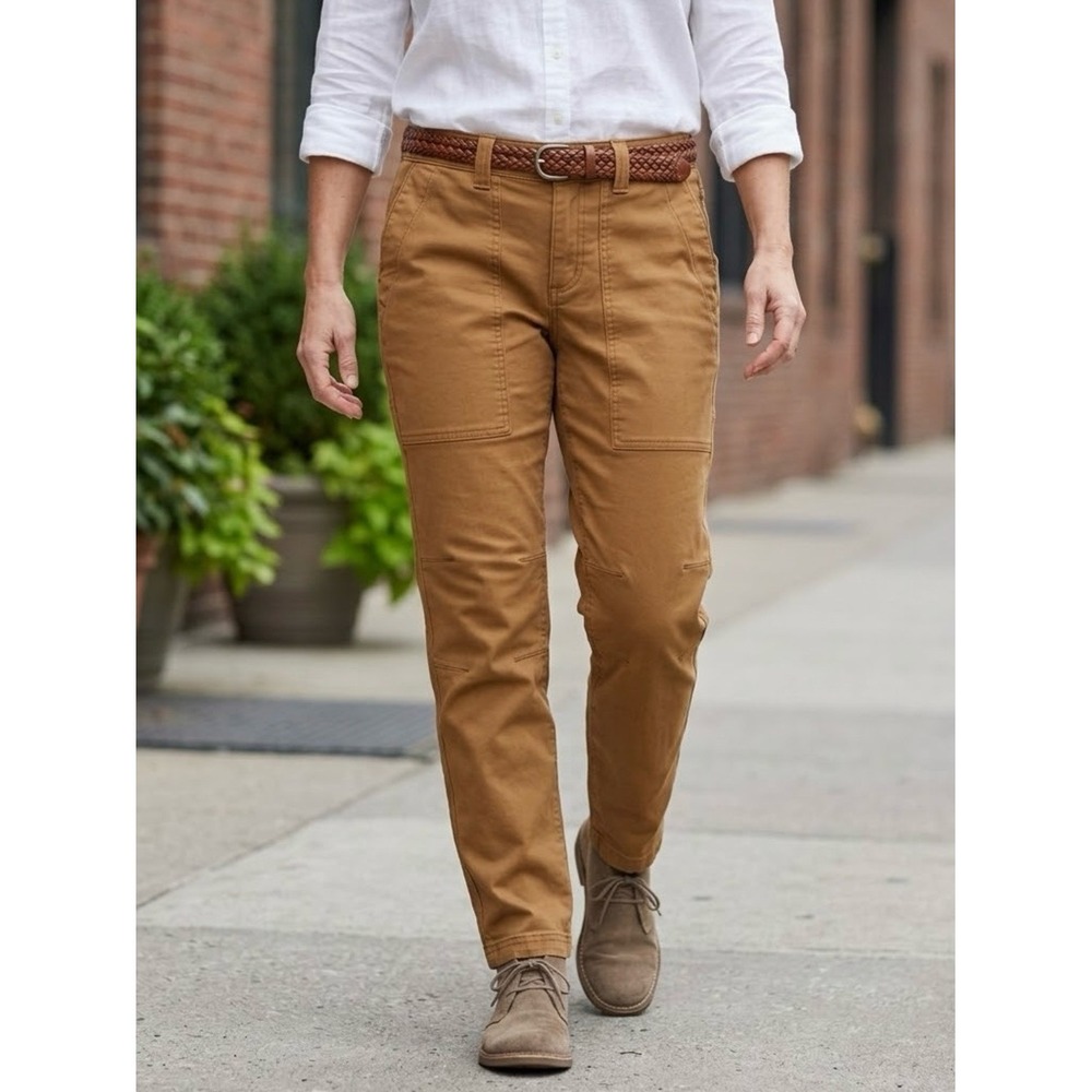 Duluth Trading Flex Canvas Cargo Utility Pants Tan Brown 8x29 Curvesetter 46714
